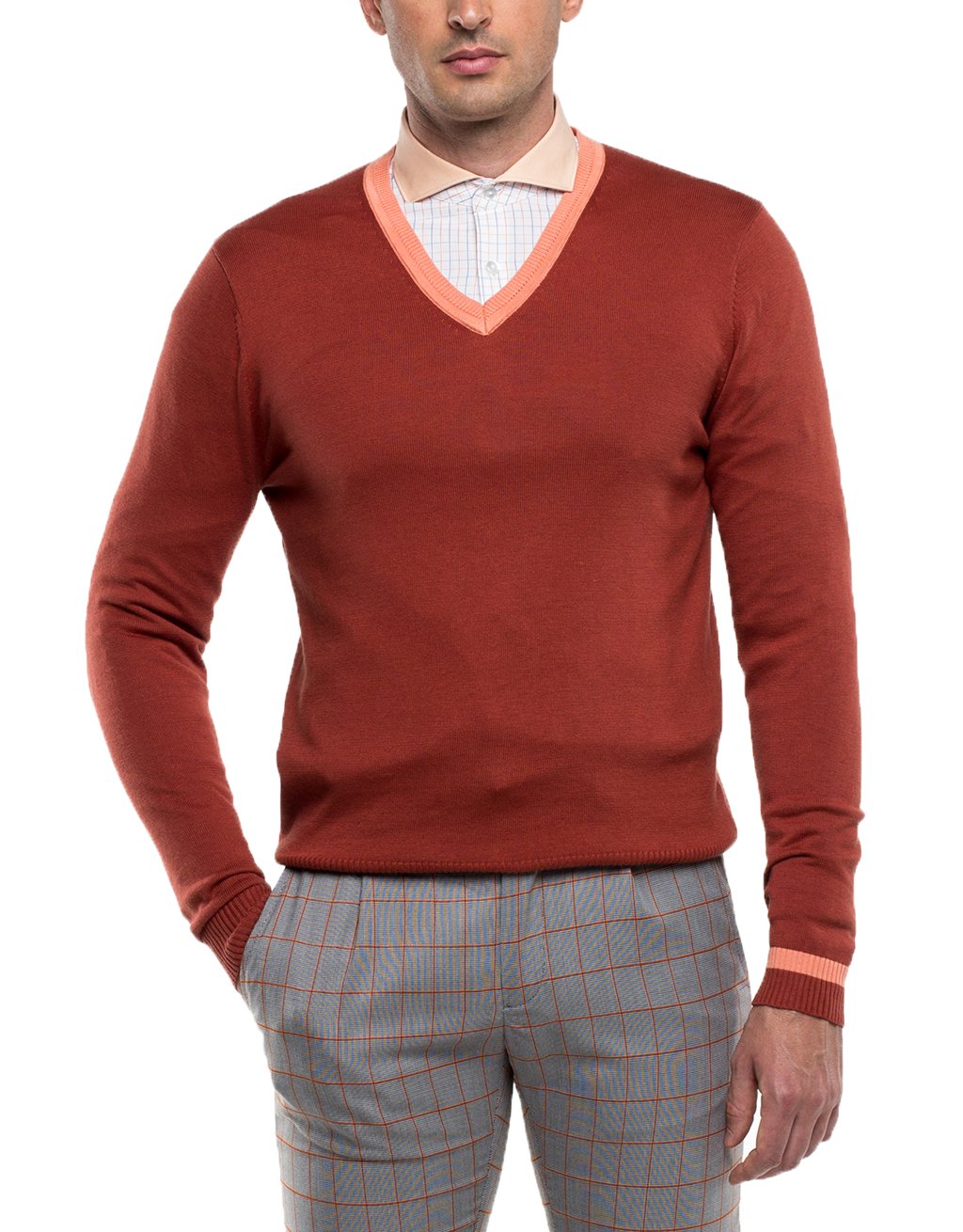 LED  Long Sleeve V-Neck Sweater